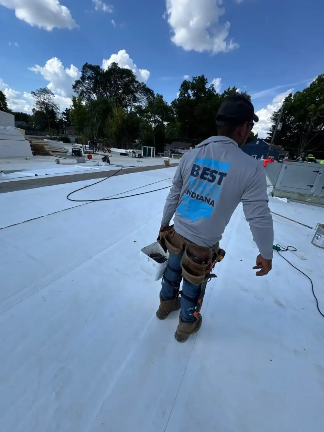 Tarping and dry-in on a North Salem commercial roof